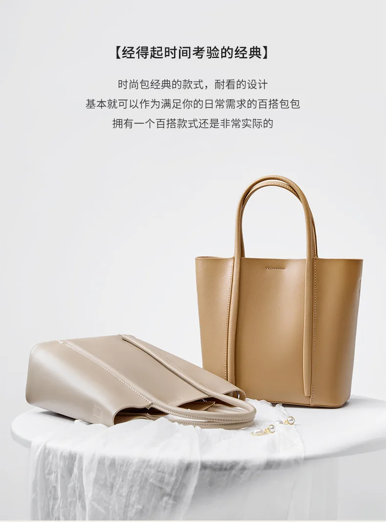 Andobag Genuine Cow Leather Handbag For Women Commute Shoulder