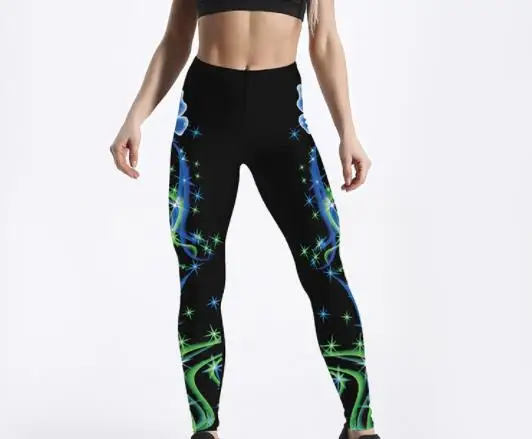 Fashionable Ouze hot selling tight hip leggings colorful butterfly printed leggings stretch sports pants