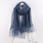 Silk Scarf New Luxury Design High Quality Silk Wool Scarf Elegant Solid Color Scarves For Ladies