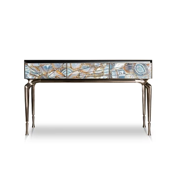 High-end custom Italian style luxury console tables living room furniture hallway marble console table