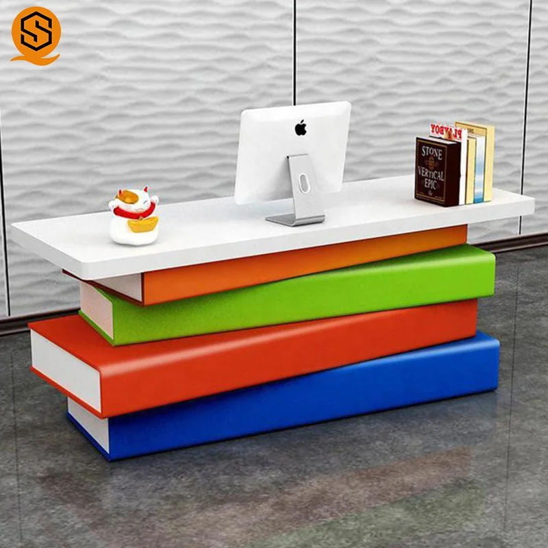 colorful reception desk