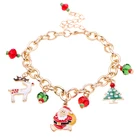 Bracelet Golden Color Bracelet Christmas Theme Pendant Dangling Bracelet Adjustable Size For Females Fashion Bracelet