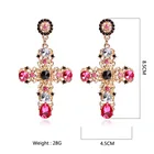 Dangle Earrings Factory Wholesale Multicolor Crystal Charm Personality Vintage Dangle Cross Earrings