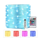 Lights Rgb Color Changing Rope Lights Flex Tube Christmas Decoration For Outdoor Ip54 Waterproof Remote Controller