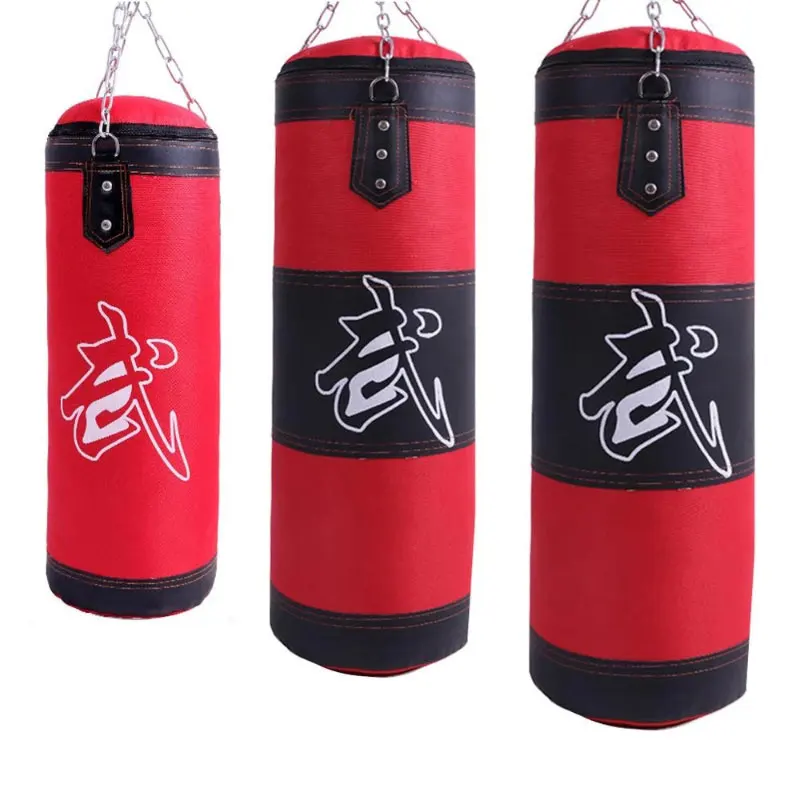 Empty Boxing Sandbag Home Fitness Hook Hanging Kick Punching Bag Boxing Trng 