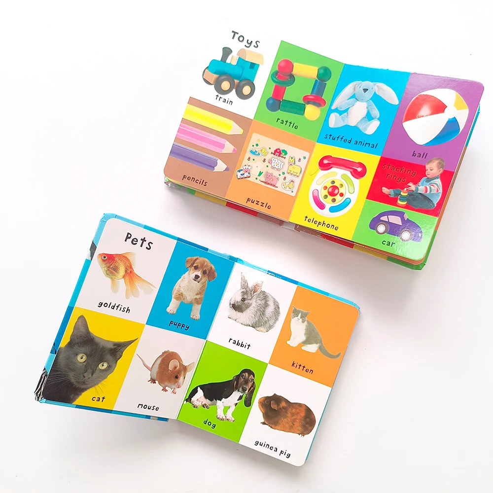 Customized Printing Baby Book First 100 Animals Words Education Hard Cover Board Book supplier