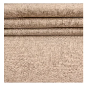 High Quality 100 % Linen yarn dye fabrics color beige 206GSM for spring and summer garments