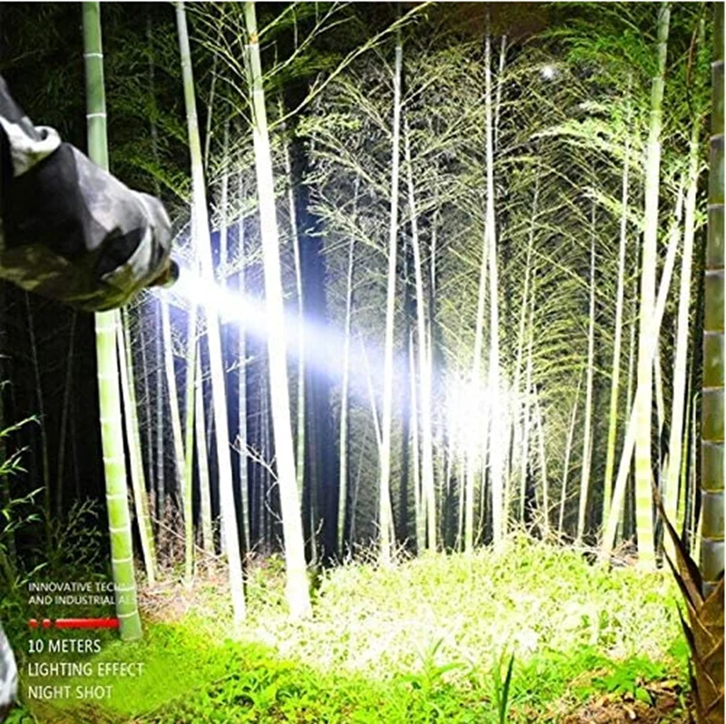 XHP90 Flashlight 6000 Lumens Zoomable Power Display USB Rechargeable Powerful Flashlight Super Bright LED Torch for Hiking