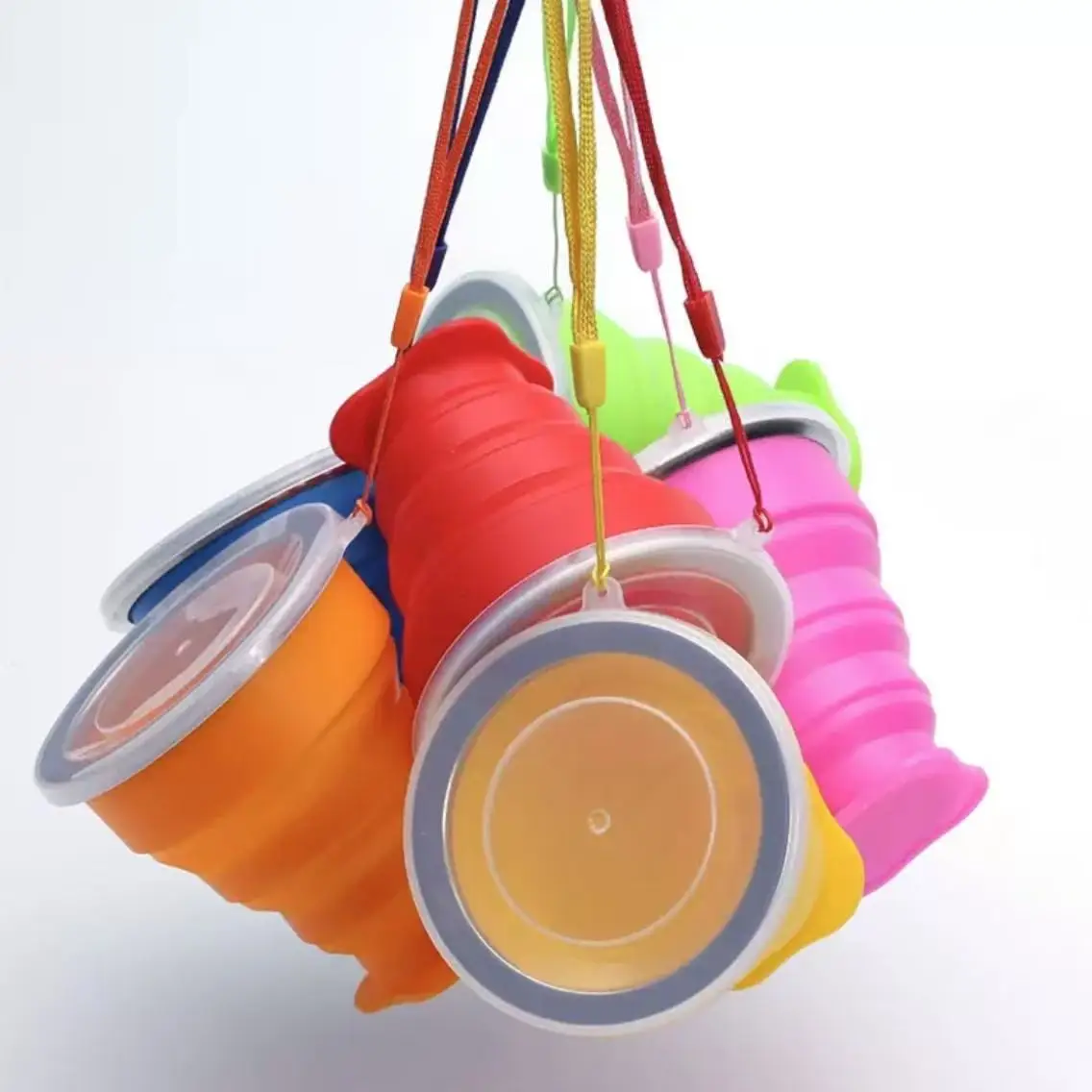 Portable Collapsible Silicone Travel Water Bottle Custom Reusable Foldable Drinking Cup Camping Office Tea Tea Cups Saucers details