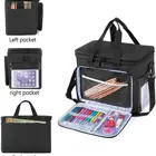 Large Yarn Storage Tote Bag With A Cover Inner Divider Sewn To Bottom For Yarn And Unfinished Project