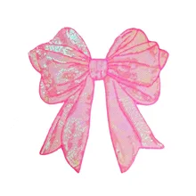 Manufacturer sequin Iron on Embroidery Heart logo Funny Text Patch for Clothes