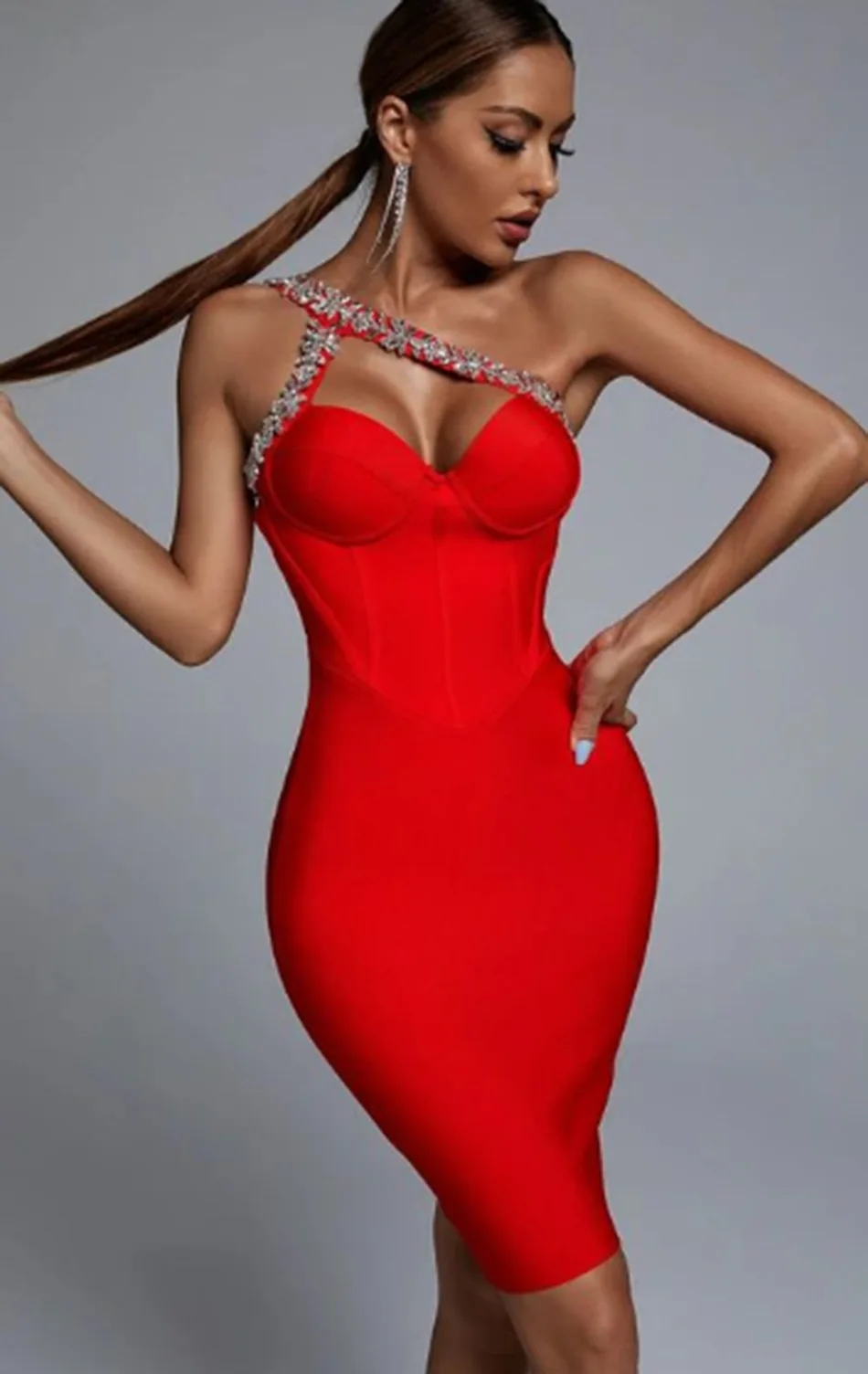 High Quality Sexy Night Bandage Dress Backless Party Dresses Women Casual Solid Color Designer Short Skirt
