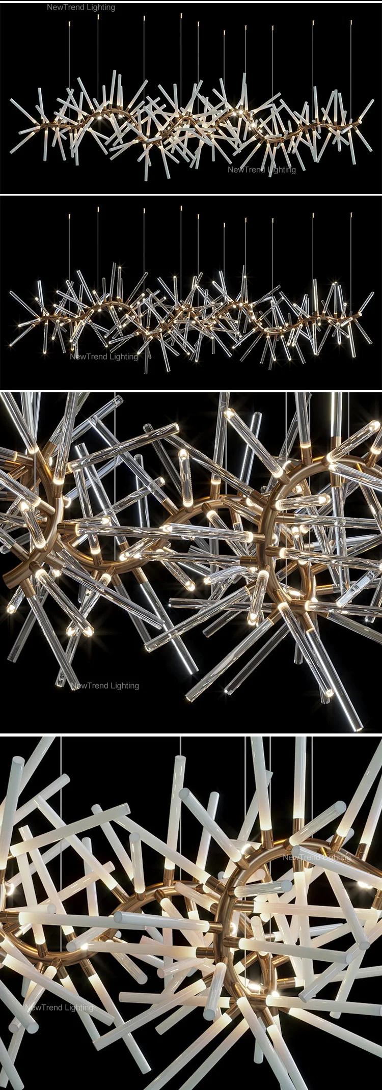 CPL-374 New Product Indoor Decoration Lighting Hall Hotel Lobby Bespoke Clear Glass Chandelier details