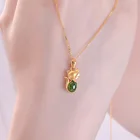 Jade Pendant Wholesale Price Jade Fox Pendant Women Gold Plated Fashionable Jewelry Jade Fox Pendant