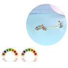 Earrings Earrings Rainbow Temperament All-match Earpiece Set With Diamond Colorful Earrings