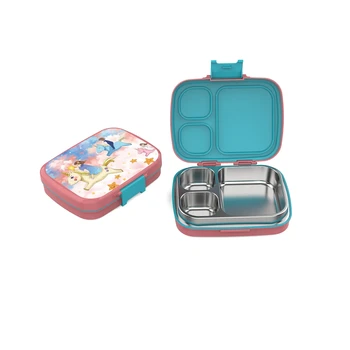2023 Custom Leak-Proof Stainless Steel Bento Lunchbox Kids Insulated School Bento for Back to School BPA Free