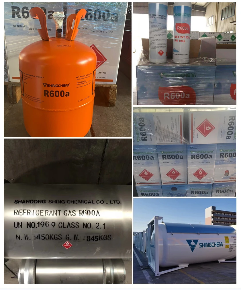 Shingchem R600a Ton Tanks R600a Refrigerant Isobutane Gas For