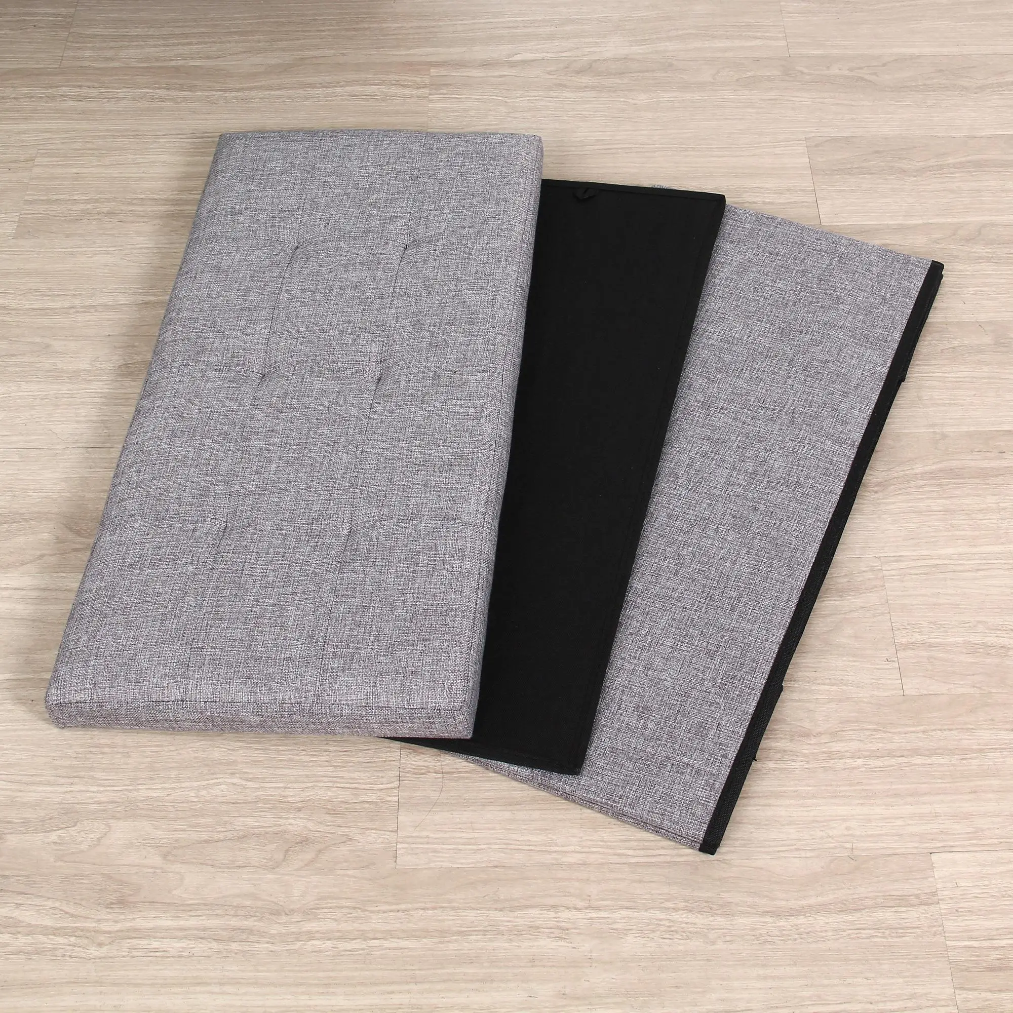 Factory Custom Linen Folding Compressed Sofa Couch & Ottoman Storage Bench Fabric Storage Box for Bedroom or Apartment supplier