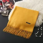 Scarf Style Ladies Winter Solid Color Fringed Cashmere Scarf Long Shawl Neutral Style Warm Ladies Scarf