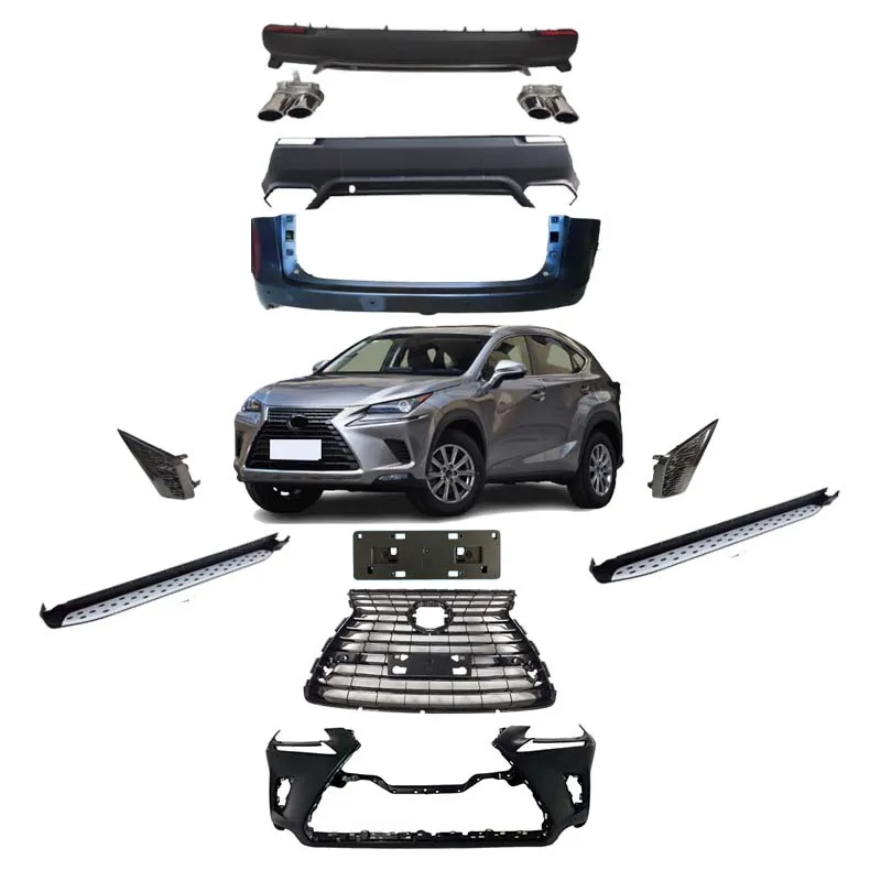 prodotto accessori auto body kits paraurti kits para automovile paraurti anteriore posteriore fendinebbia assy per lexus 2017 2020 nx200-35