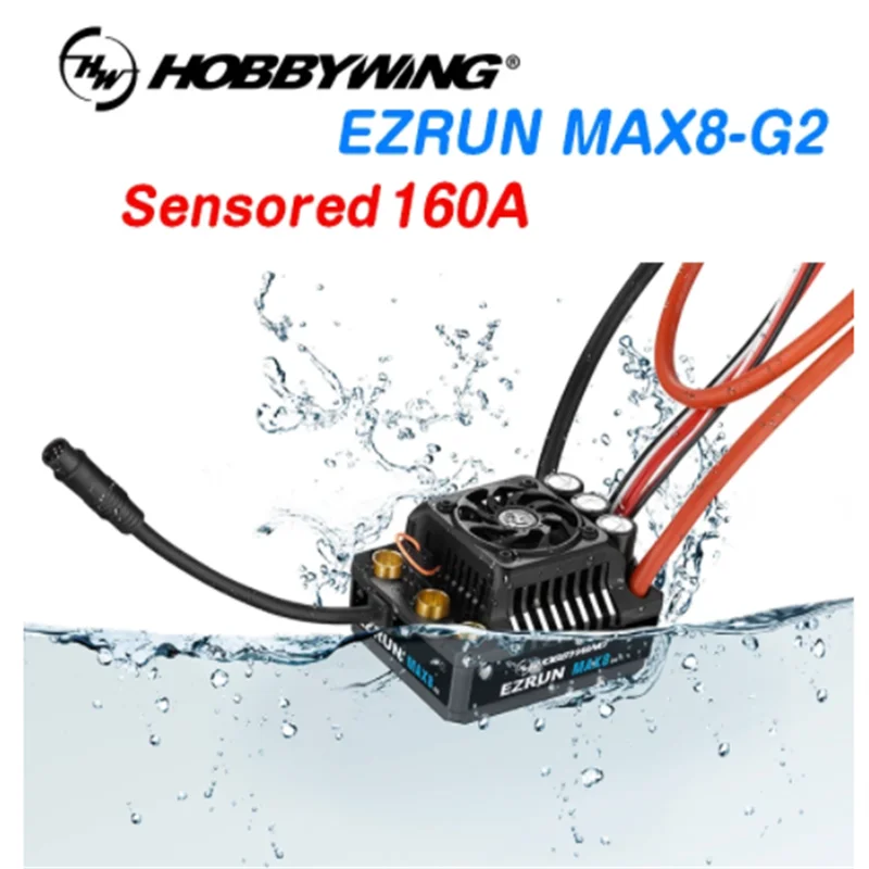 Waterproof MAX8 G2 160A 3-6S Sensored Brushless ESC 7.4V BEC Output Controller for 1/8 RC Car manufacture