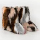 Boots 2021 New Arrivals Hot Sale Winter Colorful Snow Boots Women Shoes Faux Fox Fur Boots