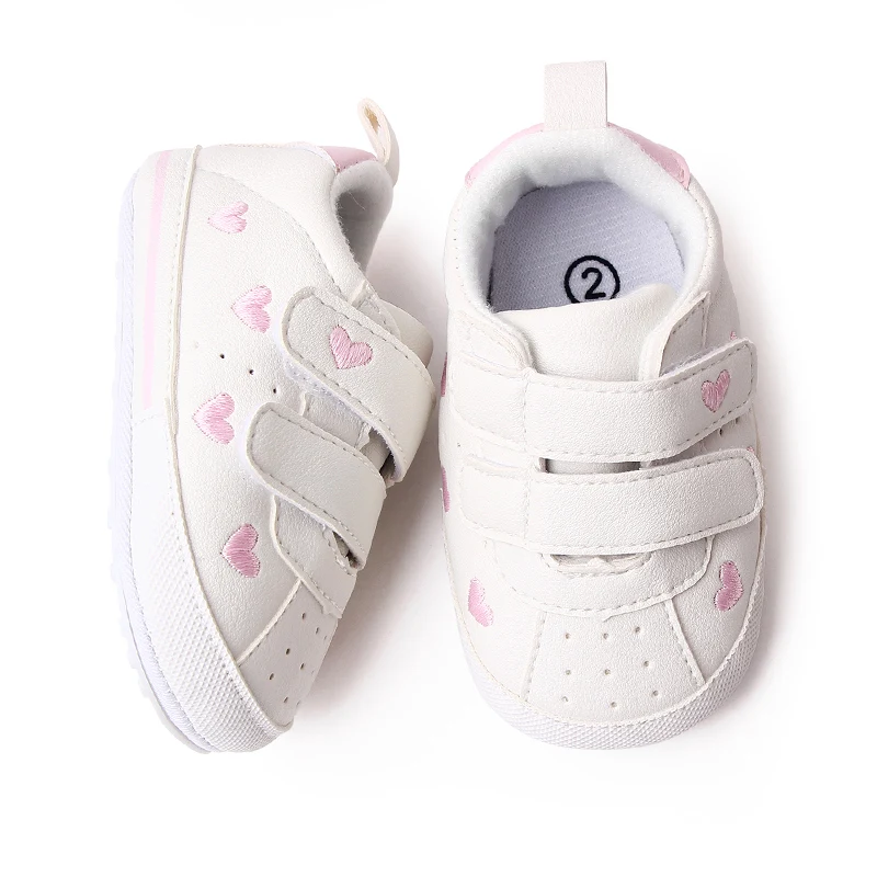 Directly Baby Shoes Factory Hot Selling Soft PU Leather Non-slip White Baby Sport Shoes Walking Shoes details