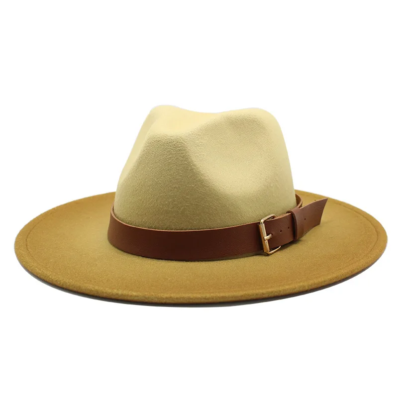 Womens Fedora Hat Wool Khaki Jazz Hats 