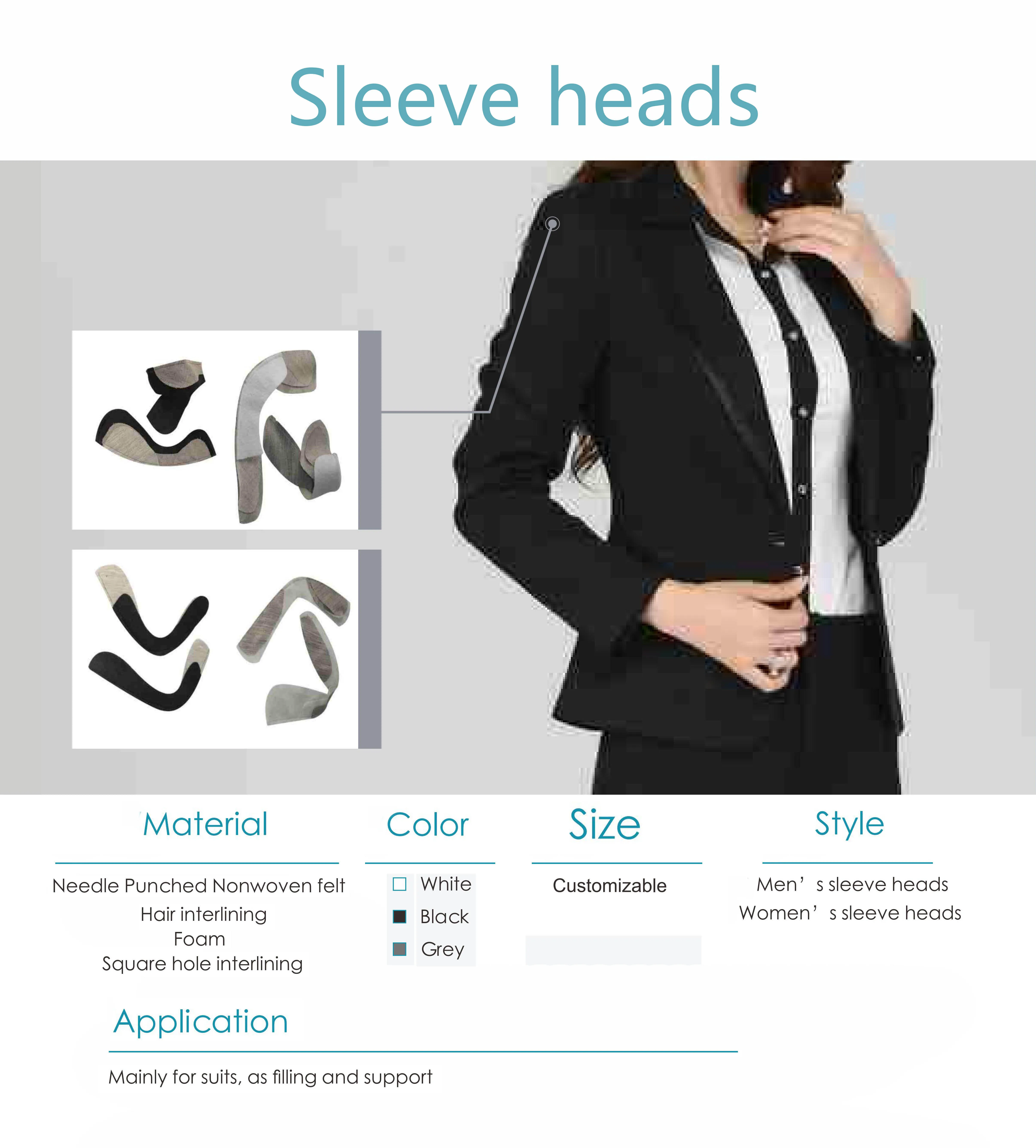 Sleeve Head Roll for Suits Shoulder Support Customize size