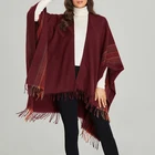 Cashmere Shawls 2021 Women Winter Cashmere Wraps Ladies Fringe Tassel Plain Scarves Shawls Cashmere Women
