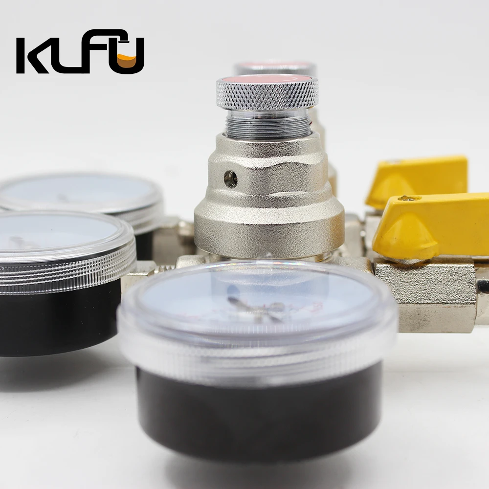 Economy Beer CO2 Regulator Dual Body Pressure Reducing Valve CGA320 G5/8 W21.8 Inlet manufacture