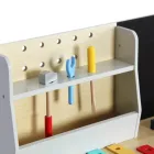 Toy Wooden Workbench Toy High Quality Kids Bedroom Furniture Set Wooden Workbench Toy With 22pcs Accs