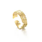 14k Ring Rings 2021Jewelry Design 14k Gold Stainless Steel Ring Vintage Leaf Open Rings For Women