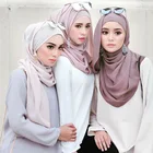 Hijab 2020 Wholesale Plain Chiffon Hijab Muslim Scarf Arab Headscarf Malaysia Chiffon Hijab For Women