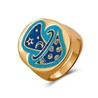 Alloy Rings Alloy Hot Selling Hypoallergenic 14k Gold Plated Enamel Metal Alloy Rings Women