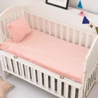 Baby Fitted Crib Sheet Solid Pink Color Polyester Crib Mattresses Use Baby Fitted Sheet Sets For Boys And Girls