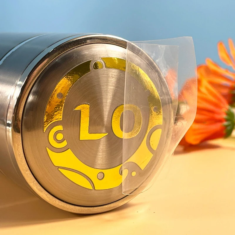 Custom 3D Metal Nickel Transparent Decal LOGO UV Transfer Metallic Printing Packaging Label Bronzing Hot Silver/Gold Sticker