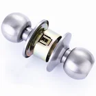 Cylinder Lock Metal Door Lock Durable Use Brushed Metal Stainless Steel Spherical Knob Door Cylinder Lock For Household Doors