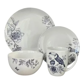 16-Piece Porcelain Dinnerware Set Dishes & Plates