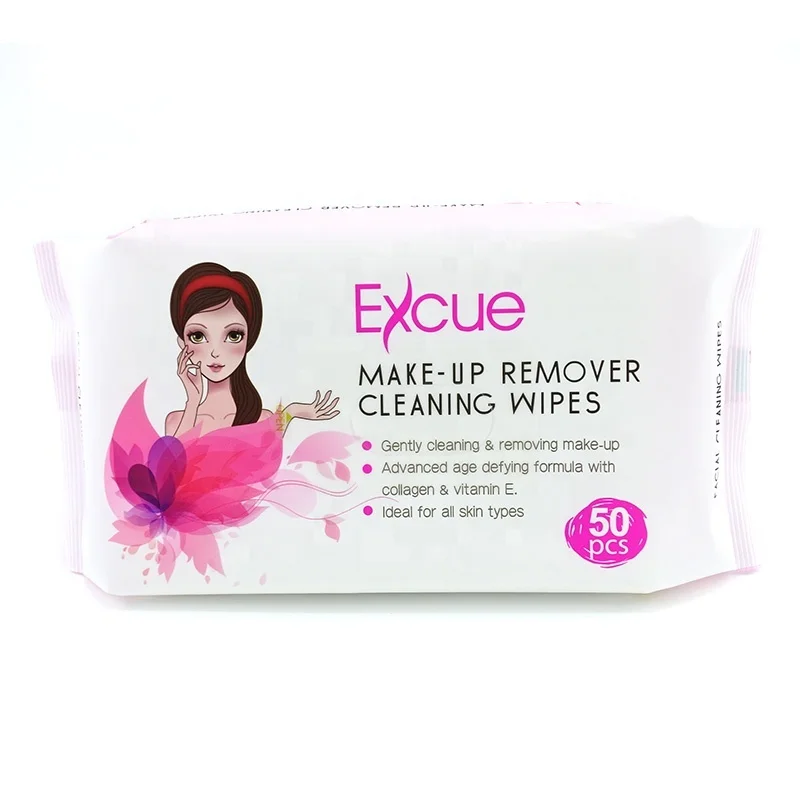 Wholesale cleansing Facial make up removal wipes custom logo private Label makeup remover feminine wipes