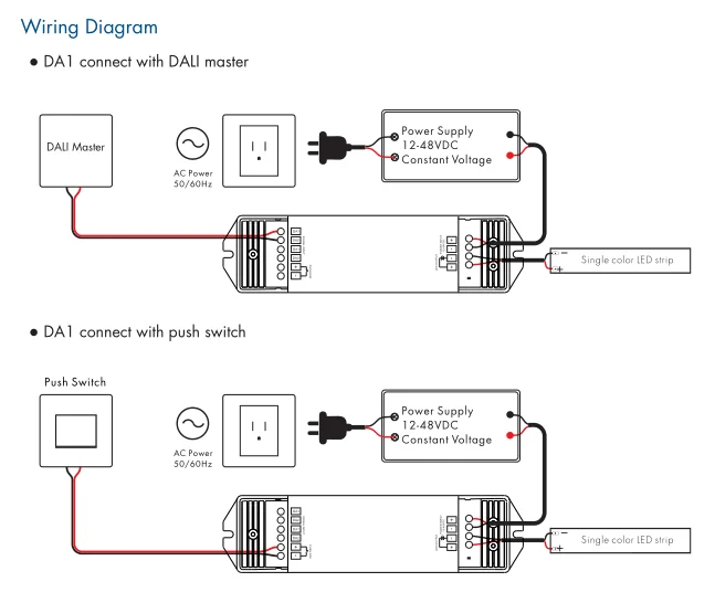 Skydance Da Dali Channel Constant Voltage Led Dimmer Push Dim Dali