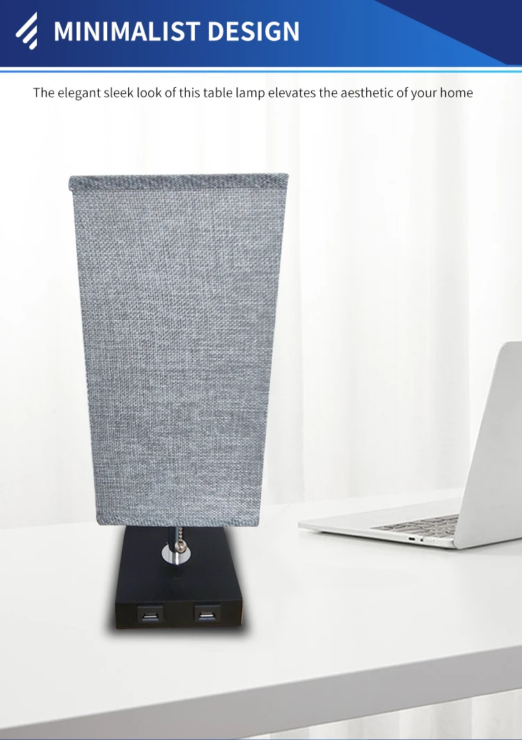 Amazon Linen lamp shade USB hotel living room desk lamp