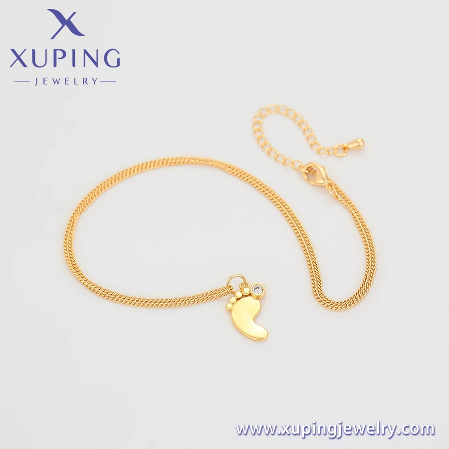 necklace-0178 XUPING Jewelry 14K gold color special  soles of foot special trendy popular pendant women necklaces