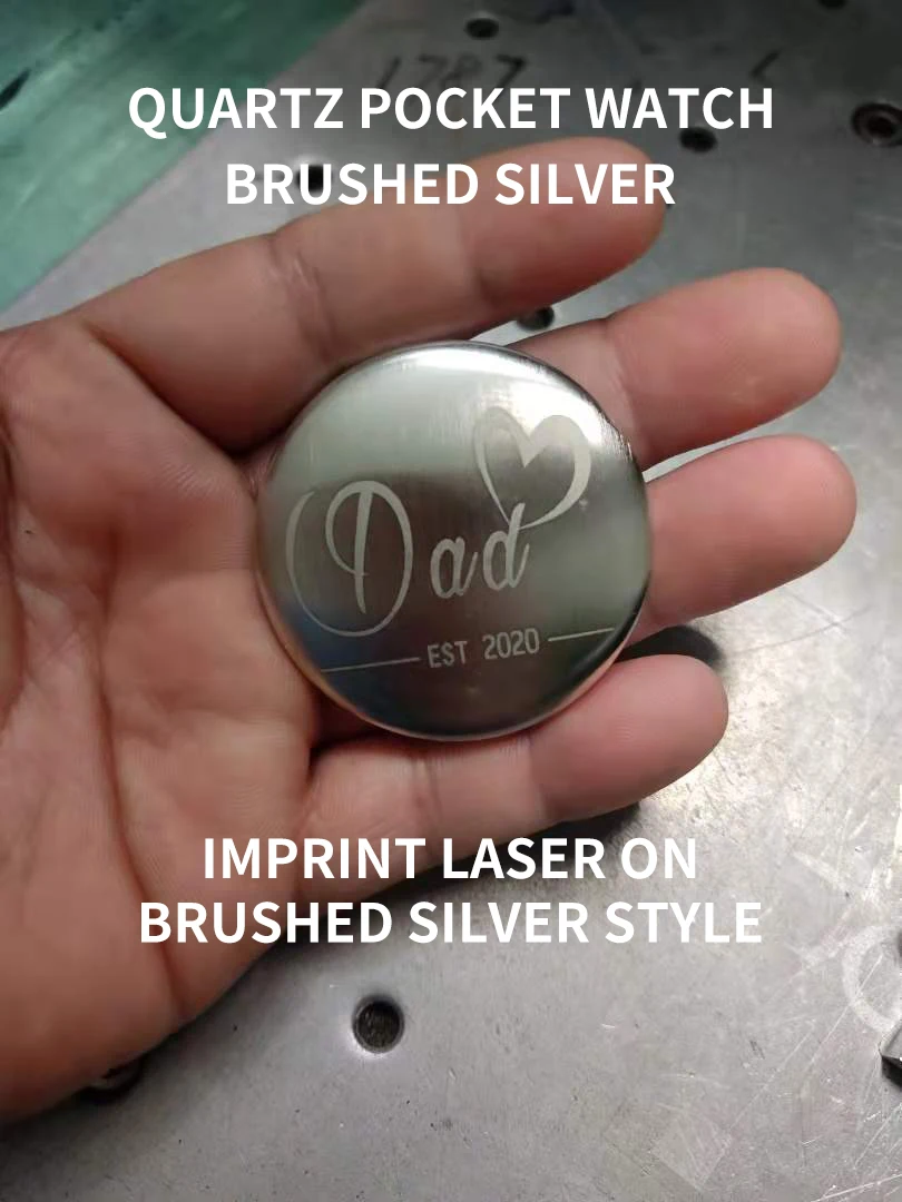 Wholesale vintage pocket watch men custom antique silver japan movement quartz pocket watch