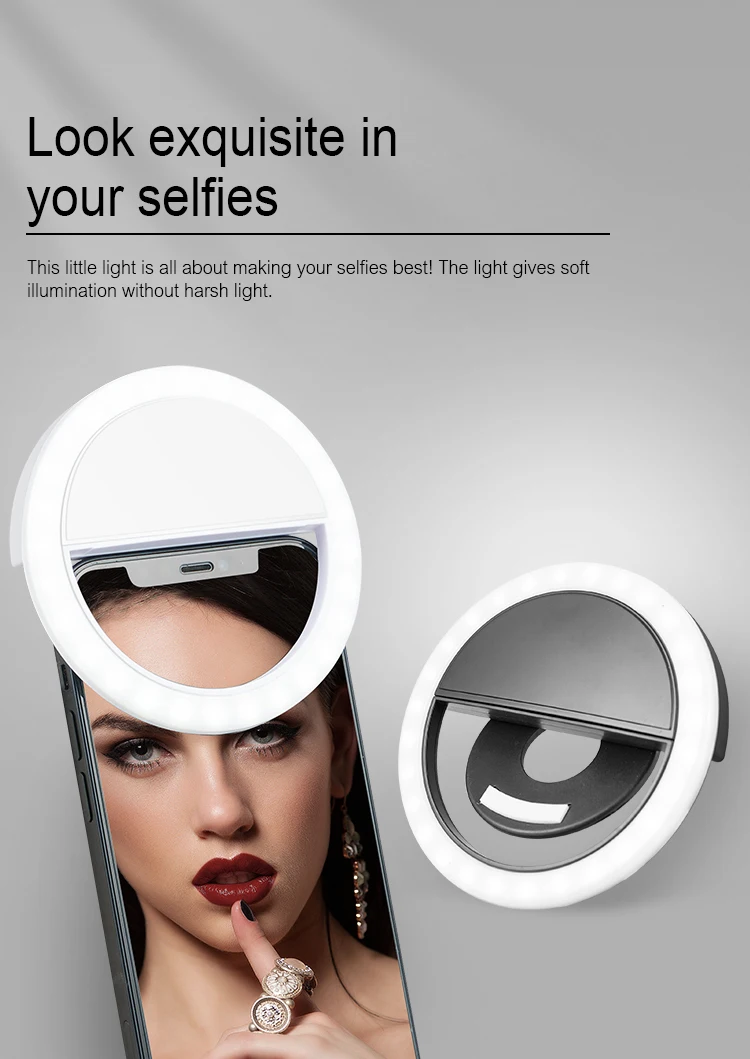 Selfie Light Macro Lens for Mobile Beauty Makeup - Black main image 0
