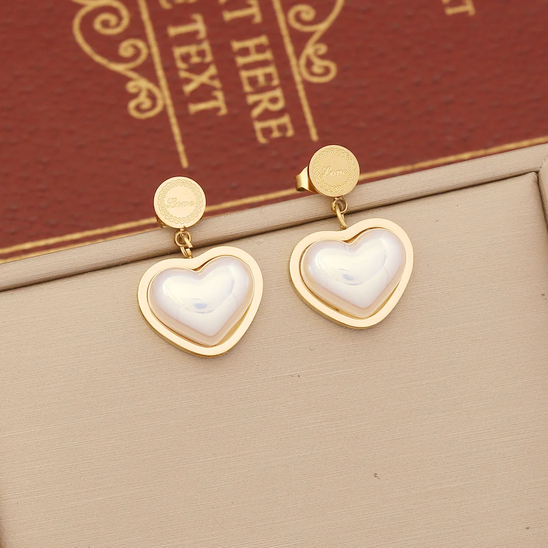 Carline Trendy Stainless Steel Jewelry Set K Gold Plated Heart