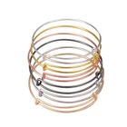 Bangles Wholesale Silver Engravable Cuff Bracelet Blank Adjustable Expandable Stainless Steel Bracelets Bangles