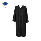 School Uniform School Graduation Robes Wholesale Unisex Adult Black Matte Graduation Gown Robes School Uniform