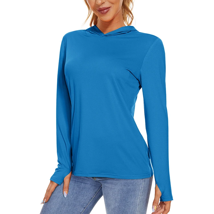 Women's  Sun Protection Hoodies & Sweatshirts,Polyester Spandex T-shirts&Hoody UPF50+Fishing Shirt Hoodie Sportswear Tracksuit