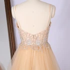 Wholesale Tulle V Neck Spaghetti Strap Beaded Party Dresses Women Luxurious Long Evening Dresses